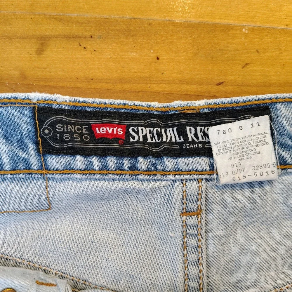 VTG Levis‎ 515 Special Reserve Jeans Light Wash Relaxed Fit USA Made 34x31 '97